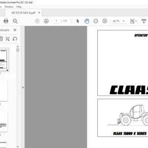 Claas Telehandler Targo K Series Operator’s Manual - PDF DOWNLOAD