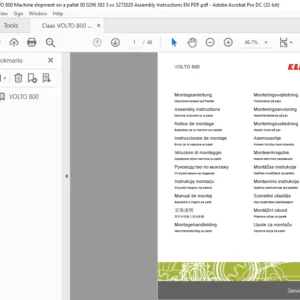 Claas VOLTO 800 Assembly Instruction Manual - PDF DOWNLOAD