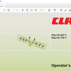 Claas VOLTO 870 T VOLTO 770 T Operator's Manual - PDF DOWNLOAD