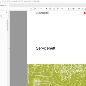 Claas Vorsatzgeräte 00 2308 154 0 9162019 Serviceheft Service Book DE PDF