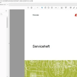 Claas Wender 00 0292 142 0 11112015 Serviceheft Service Book DE PDF