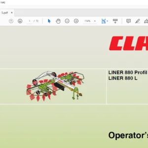 Claas LINER 880 Profil LINER 880 L Operator’s Manual - PDF DOWNLOAD