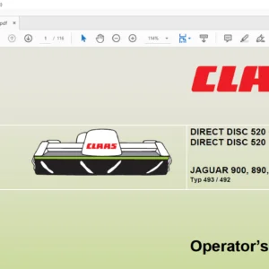 Claas DIRECT DISC 520 Contour DIRECT DISC 520 JAGUAR 900 890 870 850 830 Typ 493 / 492 Operator’s manual - PDF DOWNLOAD