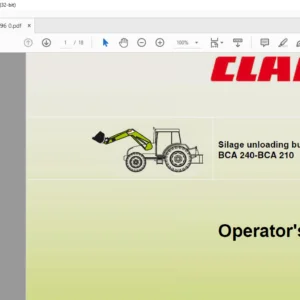 Class Tractor Silage unloading buckets BCA 240-BCA 210 Operator's Manual  - PDF DOWNLOAD