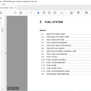 Detroit Diesel MBE4000 Fuel System SERVICE MANUAL - PDF DOWNLOAD