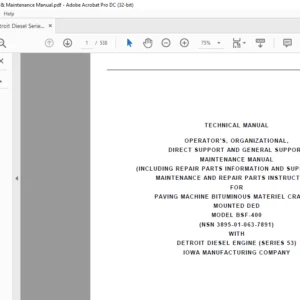 Detroit Diesel Series 53 Operators & Maintenance Manual - PDF DOWNLOAD