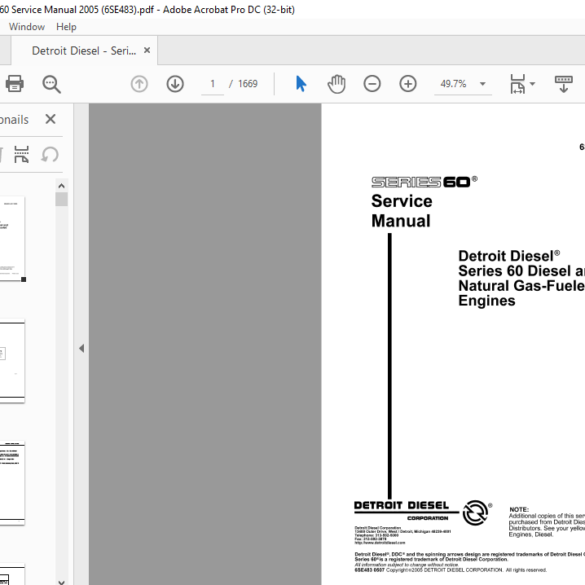 Detroit Diesel® Series 60® Diesel And Natural Gas Fueled Engines Service Manual Heydownloads 0073