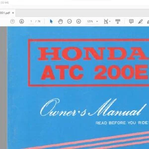 Honda ATC 200E OWNER'S MANUAL - PDF DOWNLOAD
