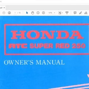 Honda ATC SUPER RED 250 OWNER'S MANUAL - PDF DOWNLOAD