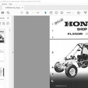 Honda FL350R Odyssey 350 Shop Manual - PDF DOWNLOAD