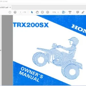 Honda TRX200SX OWNER'S MANUAL - PDF DOWNLOAD
