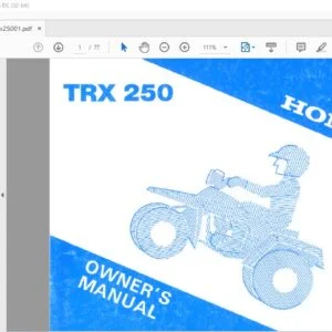 Honda TRX250 OWNER'S MANUAL - PDF DOWNLOAD