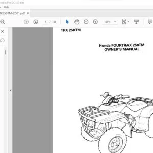 Owner's Manual for Honda TRX250TM FOURTRAX PDF Download