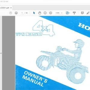 Honda TRX350 4X4 OWNER'S MANUAL - PDF DOWNLOAD