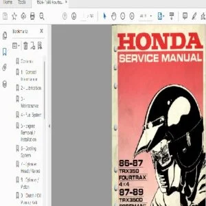 Honda TRX350 Fourtrax 4X4 TRX350D Foreman Service Manual - PDF DOWNLOAD