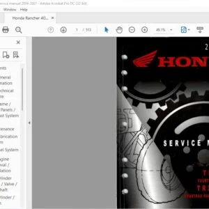 Honda TRX400FA FourTrax Rancher AT TRX400FGA Fourtrax Rancher AT GPScape Service Manual - PDF DOWNLOAD
