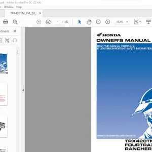 Honda TRX420TMFM FOURTRAX RANCHER 4204X4 Owner's Manual - PDF DOWNLOAD