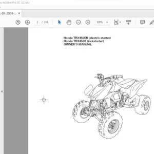 Honda TRX450ER (electric starter) Honda TRX450R (kickstarter) OWNER’S MANUAL