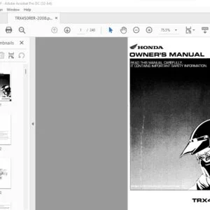 Honda TRX450ER (electric starter) Honda TRX450R (kickstarter) OWNER'S MANUAL - PDF DOWNLOAD