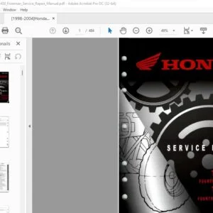 Honda TRX450S FM FourTrax Foreman S FM TRX450ES FE Fourtrax Foreman ES FE Service Manual - PDF DOWNLOAD