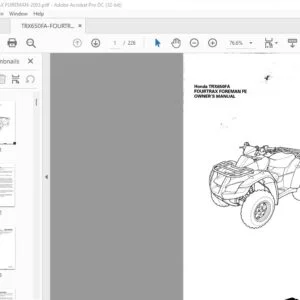 Honda TRX650FA FOURTRAX FOREMAN FE OWNER'S MANUAL - PDF DOWNLOAD