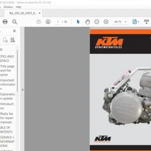 KTM 250 SX Repair Manual - PDF DOWNLOAD