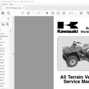 Kawasaki KLF 250 BAYOU 250 Workhorse 250 Service Manual - PDF DOWNLOAD
