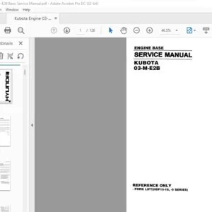 Kubota Hyundai 03-M-E2B Engine Base Service Manual - PDF DOWNLOAD