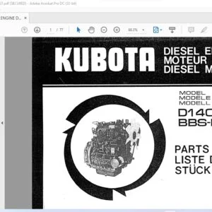 Kubota D1402-BB.BBS-EC-1 Diesel Engine Parts List Manual - PDF DOWNLOAD