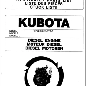 Kubota D722-BB-EC-STD-2 Diesel Engine Parts List Manual - PDF DOWNLOAD