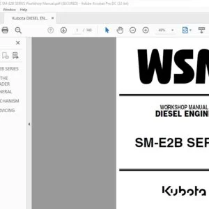 Kubota SM-E2B Series Diesel Engine Workshop Manual - PDF DOWNLOAD