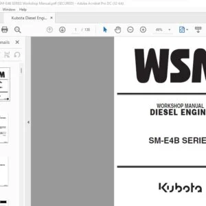 Kubota SM-E4B SERIES Diesel Engine Workshop Manual - PDF DOWNLOAD