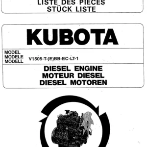 Kubota V1505-T-(E)BB-EC-LT-1 Diesel Engine Parts List Manual - PDF DOWNLOAD
