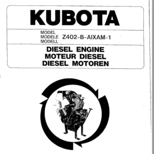 Kubota Z402-B-AIXAM-1 Diesel Engine Parts List Manual - PDF DOWNLOAD