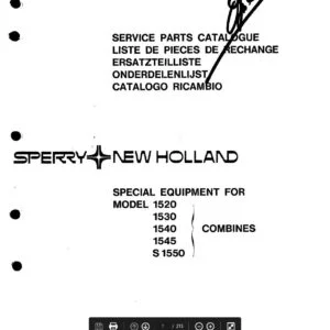 New Holland 1520 1530 1540 1545 S1550 Combine Service Parts Catalogue Manual - PDF DOWNLOAD