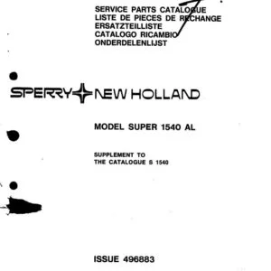 New Holland 1540 AL Service Parts Catalog Manual - PDF DOWNLOAD