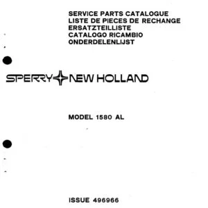 New Holland 1580 AL Service Parts Catalog Manual - PDF DOWNLOAD