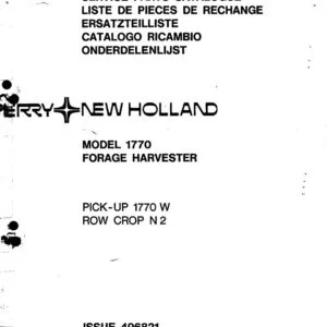 New Holland 1770 Forage Harvester Pick-up 1770 W Row Crop N2 Service Parts Catalog Manual - PDF DOWNLOAD