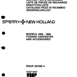 New Holland 1800-1900 Forage Harvester & Accessories Service Parts Catalogue Manual - PDF DOWNLOAD