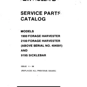 New Holland 1900-2100 Forage Harvester 919S Sicklebar Service Parts Catalog Manual - PDF DOWNLOAD