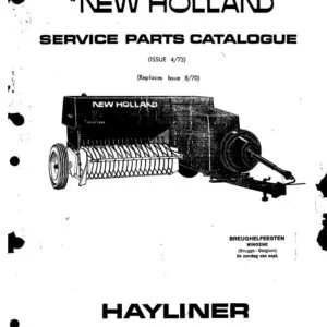 New Holland 274 Hayliner Baler Service Parts Catalog Manual - PDF DOWNLOAD