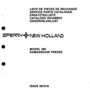 New Holland 295 Ramasseuse Presse Service Parts Catalogue Manual - PDF DOWNLOAD