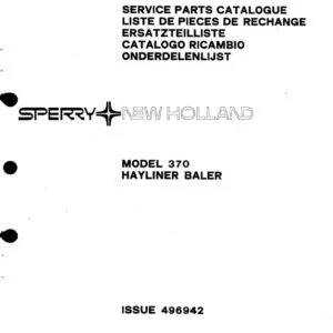 New Holland 370 Hayliner Baler Service Parts Catalogue Manual - PDF DOWNLOAD