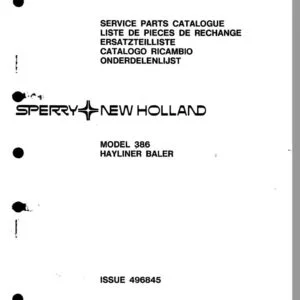 New Holland 386 Hayliner Baler Service Parts Catalogue Manual - PDF DOWNLOAD