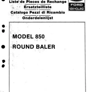 New Holland 850 Round Baler Service Parts Catalogue Manual - PDF DOWNLOAD