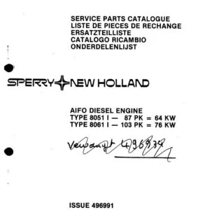 New Holland AIFO DIESEL ENGINE Service Parts Catalog Manual - PDF DOWNLOAD