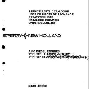 New Holland Aifo Diesel Engine 8361 I 8361 SI (Turbo) Service Parts Catalog Manual - PDF DOWNLOAD