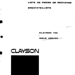 New Holland Clayson 140 Service Parts Catalogue Manual - PDF DOWNLOAD