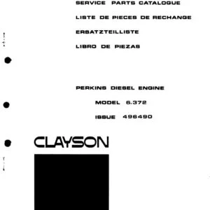 New Holland Clayson 6.372 Perkins Diesel Engine Service Parts Catalogue Manual 496490 - PDF DOWNLOAD
