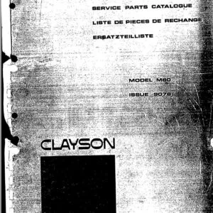 New Holland Clayson M80 Service Parts Catalogue Manual 9078 - PDF DOWNLOAD